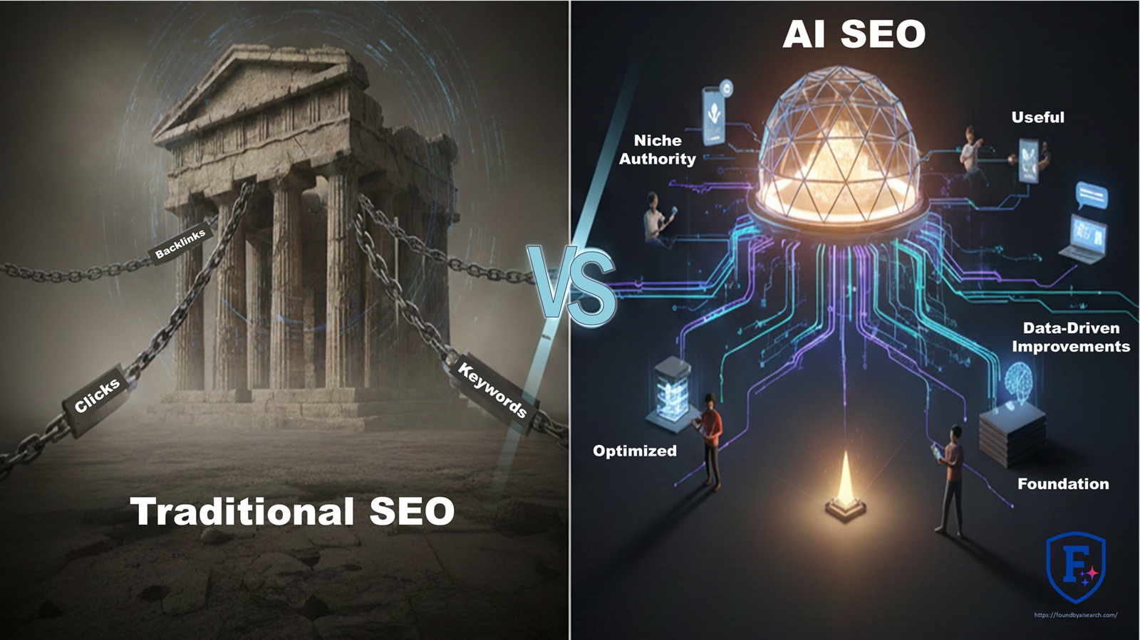 Traditional vs AI SEO by Found by AI Search