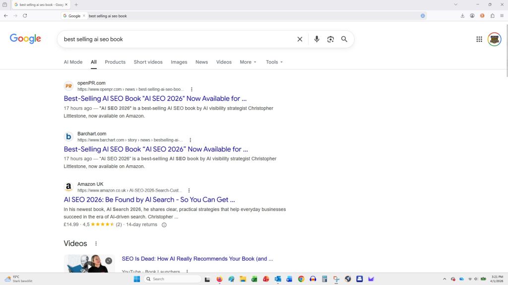 AI SEO 2026 Ranked 1-2-3 on Google Search April 26