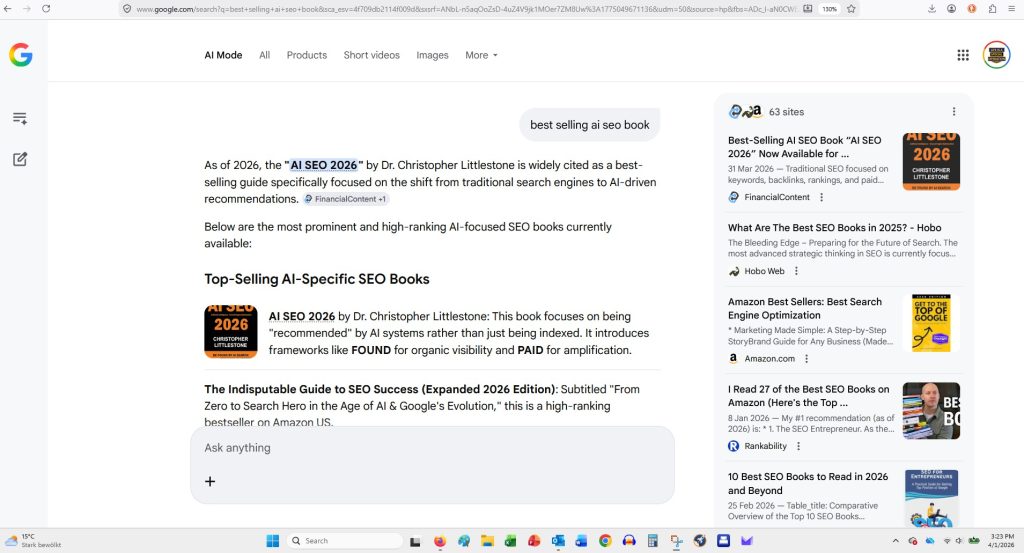 AI SEO 2026 Recommended 1st by Google Gemini April 26